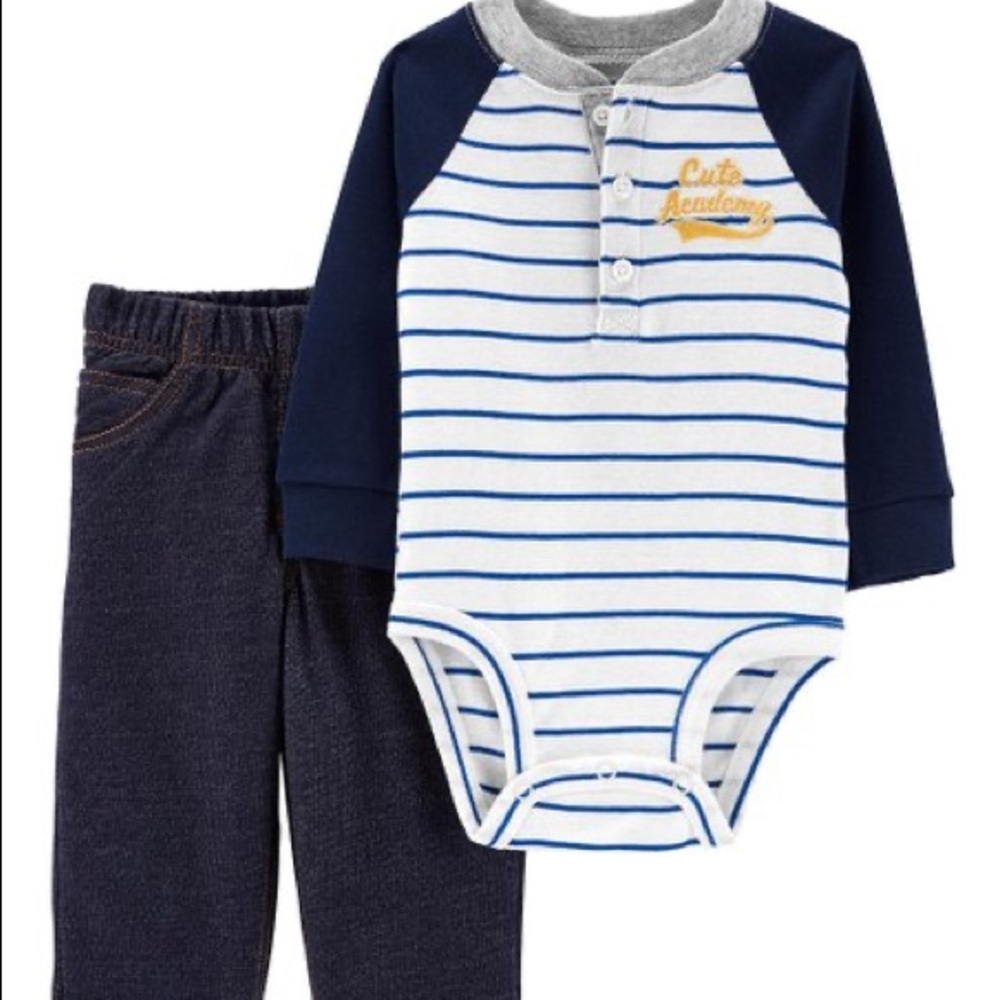 Navy Stripe Bodysuit with pants
